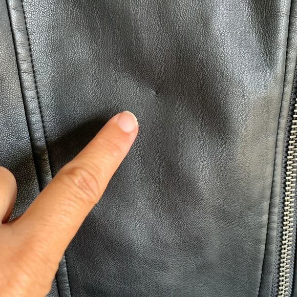 Gap Vegan Leather Motorcycle Black Jacket Women’s Size Small - Picture 12 of 12